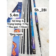 Cần câu tay PHỤC LONG CHIẾN THẦN 5H 28i - Tặng kèm ngọn phụ zin