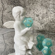 【綠貓眼石。占星骰子】 消磁石、收納袋、自學電子檔、收納盒