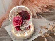 永生花康乃馨夜燈 雋永紅 永生花夜燈  母親節禮物