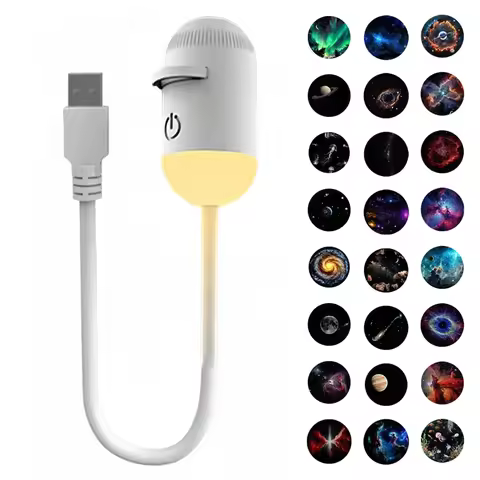 Mini USB Galaxy Projector Night Light With Slides Starry Night Light Dual Mode Starry Atmosphere Lig