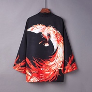 Japanese retro ukiyo-e dragon robe Chinese style Chinese elements kimono robe cardigan loose long-sl