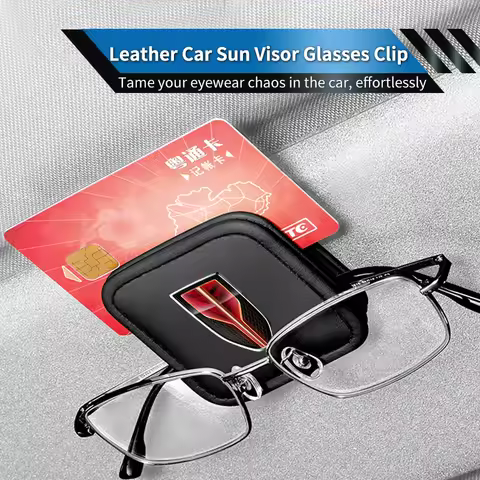 Car Black Sunshade Square Leather Sunglasses Holder For Hongqi H5 H6 H7 H9 E-QM5 HS3 HS5 HS6 HS7 E-H