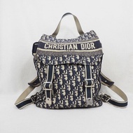 Christian Dior DiorCamp Oblique Backpack 迪奧藍色老花提花郵差背包雙肩包