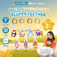 Foxandbunny - Fluffy Teether & Wooden Teether | BPA Free Baby Teether | Baby Teether