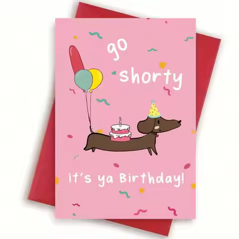 1set Funny Birthday Card Sausage Dog Envelope Dachshund Humorous Greeting Card Birthday Birthday Gre
