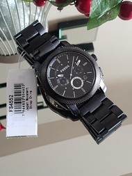 Original Fossil Black IP FS4552 Machine Chronograph Stainless Steel Men's Watch With 1 Year Warranty On Mechanism