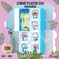 LEMARI PAKAIAN PLASTIK SHENAR / LEMARI BAJU PORTABLE BONGKAR PASANG 2x4 ( 8 pintu ) KARAKTER - DORAE