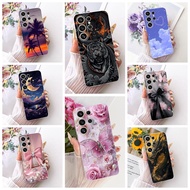 6.9'' For Samsung S25 Ultra Clear Case SM-S938B Aesthetic Luxury Cute Fashion Flowers Funny Painted 
