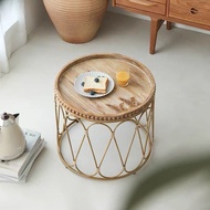 Nordic coffee table vintage furniture log furniture rattan art modern rattan coffee table household 