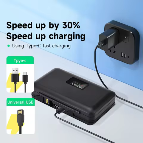 EN-EL14 USB Type C EN-EL14a EN EL14 Battery + Battery Charger Case for Nikon D3100 D3200 D3300 D3400