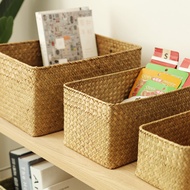 Bakul Simpanan Rotan Anyaman Bakul Anyaman Laut Kotak Penyimpanan Vintage 6IYX Rattan Storage Basket