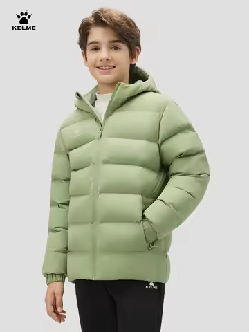 Kelme Children's Warm Cotton Jacket Winter Football Training Cotton Jacket Student Sports Down Jacke