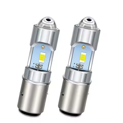 2Pcs P15D H6M H6 BA20D LED Headlight 6V 10-80V White Light Hi/Lo Beam P36D P15D-25-3 Socket Fit Moto
