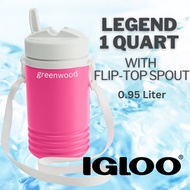 IGLOO Legend 1 Quart With Flip Top Spout Drink Cooler Jug ( Original, 0.95 Liter Volume, with Strap)