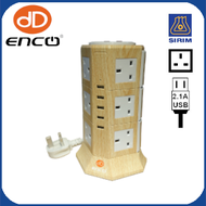 Enco TP-VA5U12K (DD-5U12K / 5U12K) )Vertical Tower Extension 12 Way Gang Socket UK Plug Adapter Powe