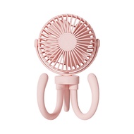 (QXDH) Baby Stroller Winding Fan Portable Hand Fan Usb Small Summer Mute Mini Octopus Electric Fan Table Fan Angle Adjustment