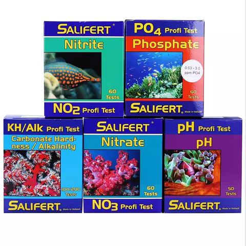 Salifert Test kit Ca calcium KH Mg Nitrite NO3 Nitrate PH PO4 Sr Potassium water test reef tank