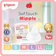 PIGEON SOFTOUCH NIPPLE WIDE NECK - 1PCS - BAAYI DOT - DOT BOX Pigeon Wide Neck