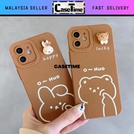 OPPO A78 A98 5G cute rabbit bear cartoon mini head brown soft case fon casing 手机壳