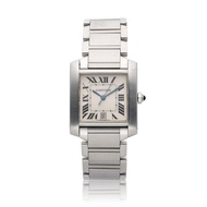 Cartier Tank Française Reference W51002Q3, a stainless steel automatic wristwatch with date, Circa 2000