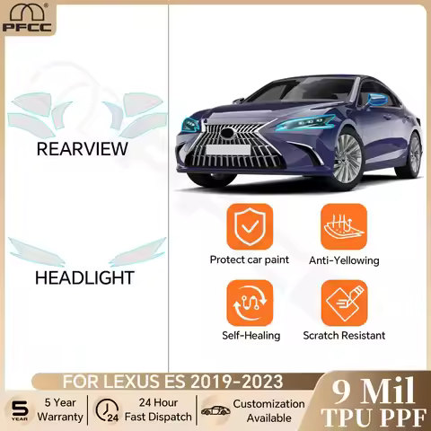 For Lexus ES 250 300H 350 2019-2023 Pre-cut PPF Bra Car Headlight Rearview TPU Paint Protective Film