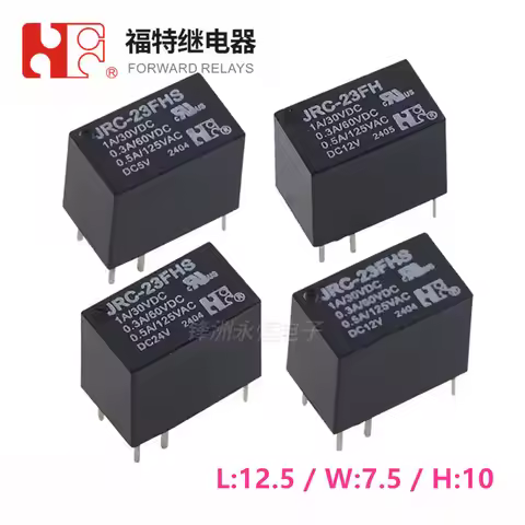 10Pcs FORWARD Relay JRC-23FHS -DC5V JRC-23FHS-DC12V JRC-23FHS-DC24V 6PIN 1A Compatible HK23F G5V-1-5
