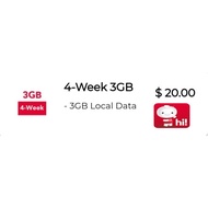 Singtel Prepaid $20/ 3 GB Local Data / (4 Week) Top Up / Renew / Recharge