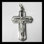 銀革手作 925 純銀 鏤空 耶穌 十字架 吊墜