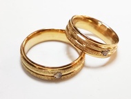 VeE Cincin Single / Couple  untuk Tunangan  Titanium Gold Pasir M1