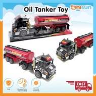 Kids Boy Fun Push Pull Large Size Oil Tanker Trailer Carrier Vehicle Pretend Toy Playset (Mainan Lor