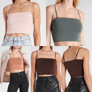 EXPRESS SILKY SQUARE NECK CROPPED CAMI ET7