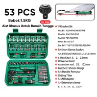 ISKU kunci shock satu set lengkap original Kombinasi 121 pcs 72 gigi kunci pas ratchet 1/2 1/4 3/8 m