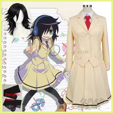 Anime WataMote Tomoko Kuroki Cosplay Kuroki Tomoko Costume Jk School Uniform Dress Lovely Lolita Hal