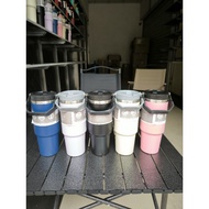 Portable thermos bottle with multi-function straw, colorful 890 ml