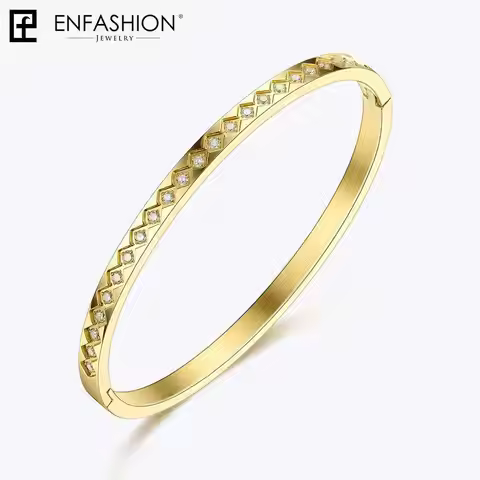 Enfashion Multilayer Cuff Bracelet Party Crystal Bangles Gold Color Stack Bracelets For Women Fashio