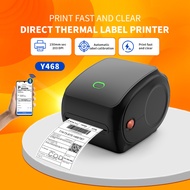Flashlabel Professional A6 Waybill Printer-Y468, USB &amp; Bluetooth Thermal Printer with Roll Paper Tray for Barcode, Express Label, Sticker, Stamp, Shipping Label Printing.