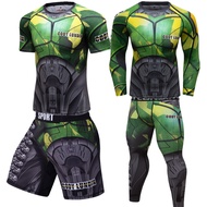 MMA Boxing Compression Sport Suit Rashguard Quick Dry Sportswear Men Training Running Set Gym Workout Fitness Clothing Tracksuit