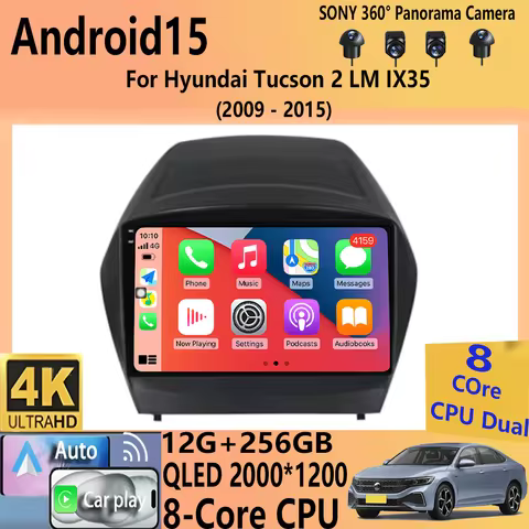 Car Radio Android 15 Carplay Auto Multimedia Player For Hyundai Tucson 2 LM IX35 2009-2015 Autoradio