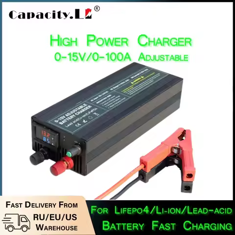 Lifepo4 /Lithium Battery Charger 12V 60A 100Ah Solar Charger Current Voltage Adjustable for 14.6V 13