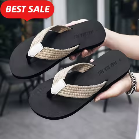 Y2K Summer Men's Flip Flops Top EVA Beach Sandals Shoes Man Non-slip Male Slippers Comfortable Men C