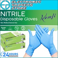 Komfi Disposable Glove Latex Nitrile Hand Gloves (Powdered/Powder Free, Non Medical) - M Size