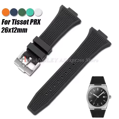 Soft Silicone Watch Band For Tissot PRX Super Player T137.407-410 Rubber Non Ash Watch Band 26-12mm 