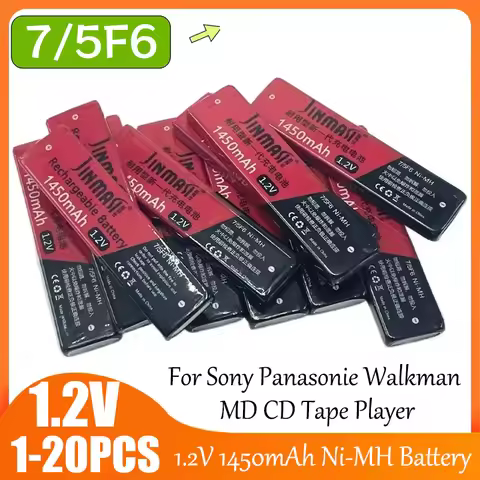 1.2V 1450mAh 7/5F6 NiMH Gum Battery for Sony Panasonic Walkman MD CD Tape Player