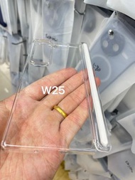 透明中軸磁吸保護三星W25特別版手機殼W26大孔不發黃ZFlip7FE高清新款網紅創意360支架無線充電UV加硬加厚-透明磁吸中軸 三星 W24