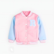 Aja Kids Jacket - Girls' Varsity Baseball Jacket (1th - 18th) INITIAL LOGO R (CUSTOM LETTERS) Cute B