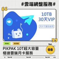 PIKPAK 10T超大容量 極速雲端月卡服務