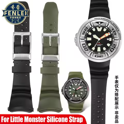 Men Bracelet For Citizen Little Monsters canned Eco Drive diving BJ8050-08E BJ8057 modified resin Wa