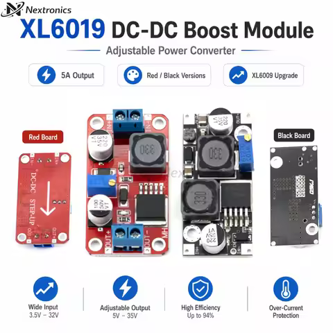 1/3/5/10PCS XL6019 DC-DC Step-Up Boost Converter Module Adjustable Power Supply Module XL6009 Upgrad