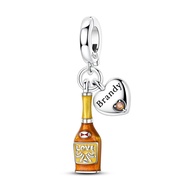 Original Charm Bead Pendent 925 Sterling Silver Red Wine Champagne Whiskey Charm Fit Bracelet Bangle