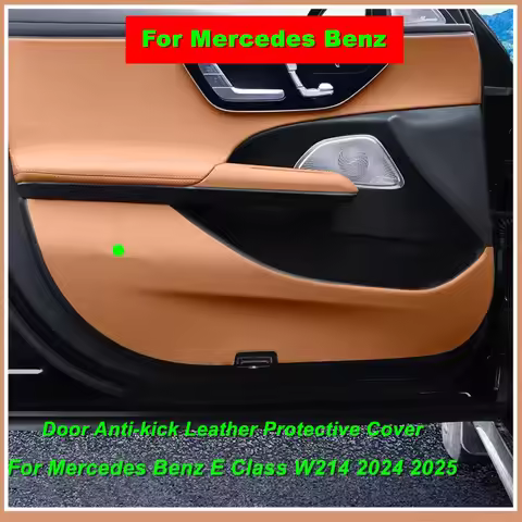 Leather Car Door Anti-kick Mat Sill Protective Cover Trim Sticker For Mercedes Benz E Class W214 E26
